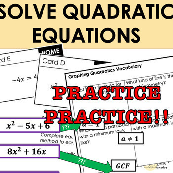 Preview of SOLVING QUADRATICS Practice Bundle