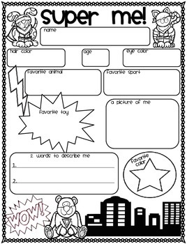 Preview of All About SUPER Me Poster Freebie! Back to School