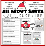 All About Santa Reading Comprehension Christmas Activity