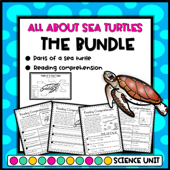 Preview of All About Sea Turtle Facts - Reading Comprehension and Parts of a Sea Turtle
