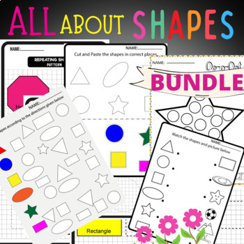 Preview of All About Shapes Tracing,Coloring and Cutting Skills