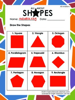All About Shapes - Worksheet Pack #1 by Teacher Trove | TpT