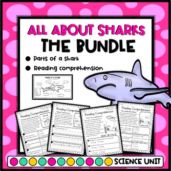 Preview of All About Shark Facts - Reading Comprehension and Parts of a Shark