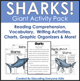 All About Sharks Reading, Writing Activities, and Science 