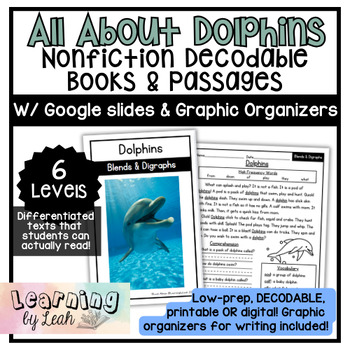 Preview of All About Dolphins! Nonfiction Decodable Reading Passages, Printable Books &More