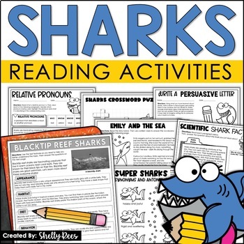 All About Sharks Reading Activities by Shelly Rees | TPT