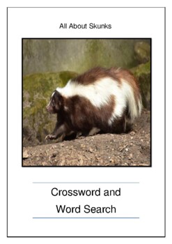 All About Skunks Crossword Puzzle and Word Search Bell Ringer