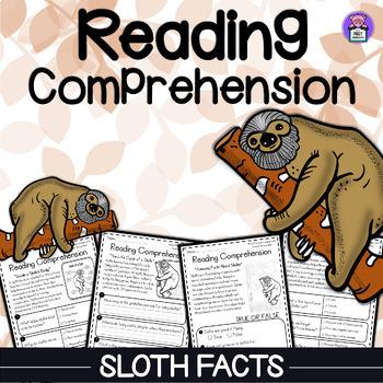 Preview of Sloth Facts Reading Comprehension Passages and Questions - Science Unit