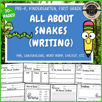 Preview of All About Snakes Writing Nonfiction Snake Unit PreK Kindergarten First TK UTK