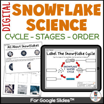 Preview of All About Snowflakes Life Cycle Water Cycle Winter Science Digital Activities