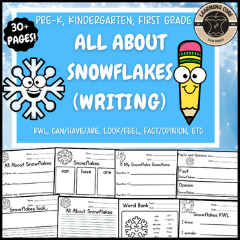 Preview of All About Snowflakes Writing Science Unit PreK Kindergarten First Grade TK UTK