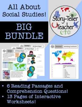 Preview of All About Social Studies Passage and Worksheet BIG BUNDLE