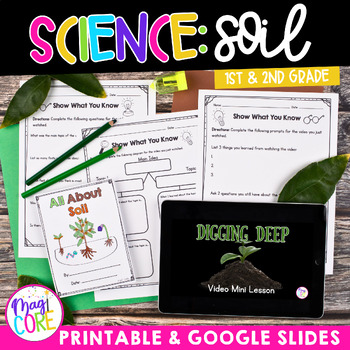 Preview of Soil 1st & 2nd Grade Science Unit Types, Properties of Soil Activities Worksheet