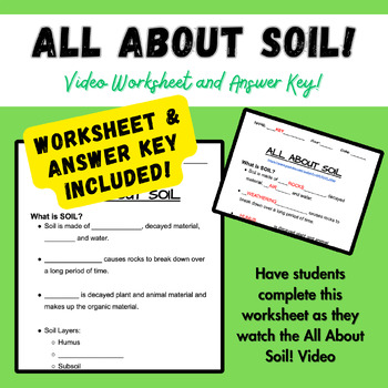 Preview of All About Soil! Video Worksheet and Answer Key