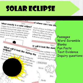 Preview of All About Solar Eclipse | Astrology Reading Comprehensions, Fun Facts, Qs & As