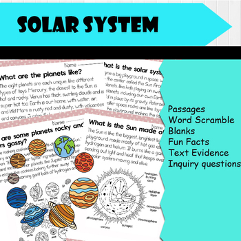 Preview of All About Solar System | Astrology Reading Comprehensions, Fun Facts, Qs & As