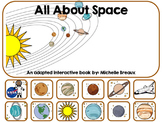 All About Space & The Solar System Adapted Book Autism, SLP, Special Education