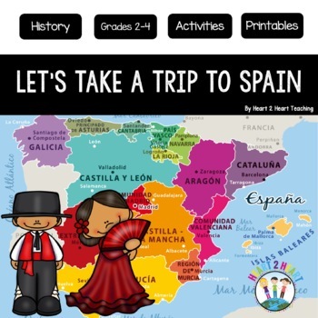 Preview of All About Spain Activities Mini-Unit Reading Passage Worksheets & Flipbook