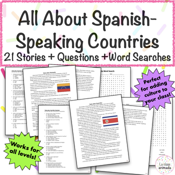 Preview of Spanish Speaking Countries Spanish Activity Reading Passages with Questions