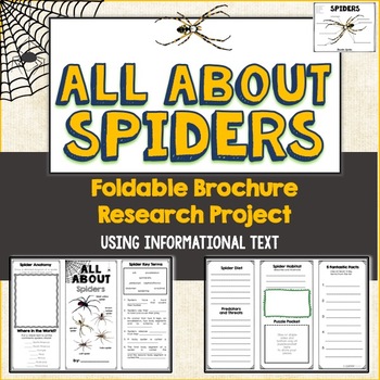 Preview of Spiders, Brochure Project, Using Informational Text, Vocab, Diagrams