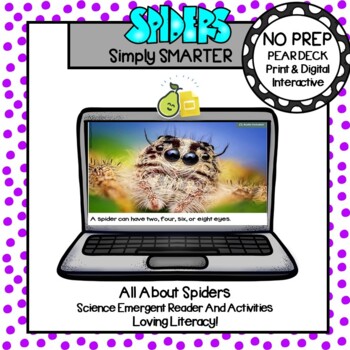 Preview of All About Spiders Emergent Reader And Activities For Pear Deck