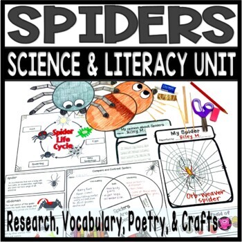 Preview of All About Spiders - Spider Crafts - Spider Nonfiction Writing Activities 