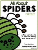 All About Spiders Worksheets