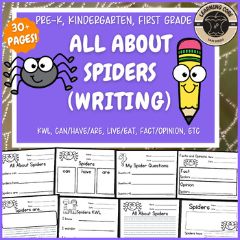 Preview of All About Spiders Writing October Spiders PreK Kindergarten First Grade TK UTK