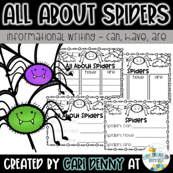 Preview of All About Spiders (can, have, are) | Fall Informational Writing Pages