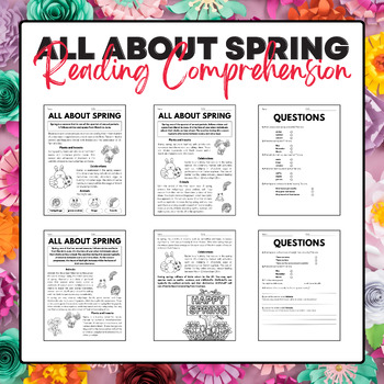 Preview of All About Spring Reading Comprehension | Spring Time Activities 