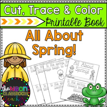 Preview of "All About Spring!"  Cut, Trace and Color Printable Book!