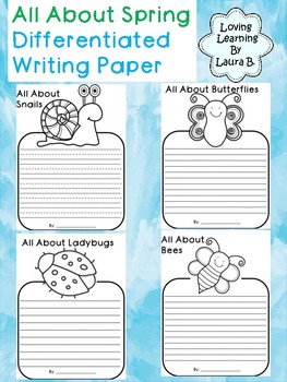 Preview of All About Spring Differentiated Writing Paper