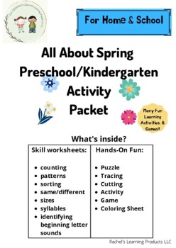 Preview of All About Spring Preschool/ Kindergarten Activity Packet