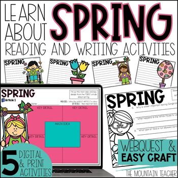 Preview of All About Spring Reading Comprehension Activities Webquest & Writing Craft