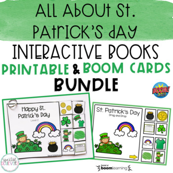 Preview of All About St. Patrick's Day Interactive Books BUNDLE | Printable and BOOM Cards