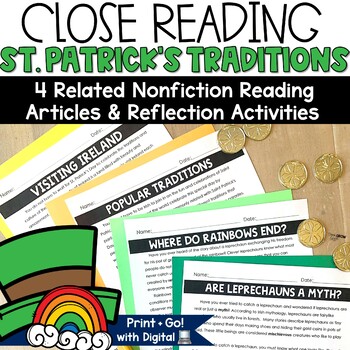 Preview of St Patrick's Day Reading Comprehension Passages Activities March St. Patty's Day