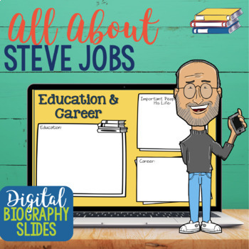 All About Steve Jobs Digital Biography Slides | Google Classroom™