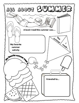 All About Summer Worksheet by Purely Peachy Teachy | TpT