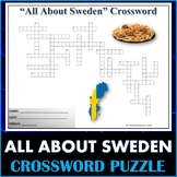 All About Sweden - Crossword Puzzle Activity Worksheet