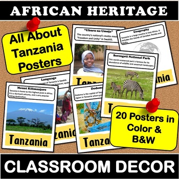 Preview of All About Tanzania Posters | African Heritage Classroom Decor Black History