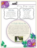 All About Teacher Purple Flowers *EDITABLE*