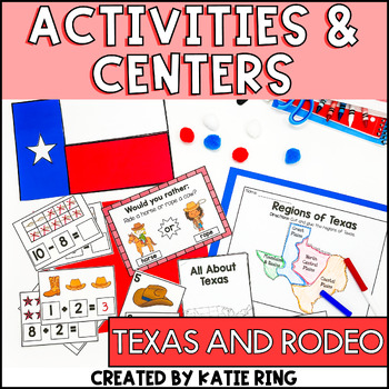 Preview of All About Texas & Rodeo Thematic Lessons - Math, Literacy & Craft!