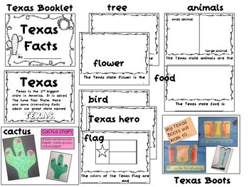 All About Texas Unit Texas Fact Booklet, Activities and Crafts by BB Kidz