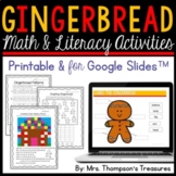 Gingerbread Man Activities Printable and for Google Slides