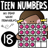 Teen Numbers ~ Number 18 ~ No Prep Printables for Kindergarten