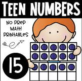Teen Numbers ~ Number 15 ~ No Prep Printables for Kindergarten