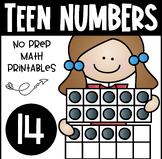 Teen Numbers ~ Number 14 ~ No Prep Printables for Kindergarten