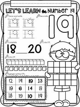 all about the number nineteen no prep math printables