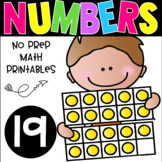 All About The Number Nineteen ~ No Prep Math Printables fo