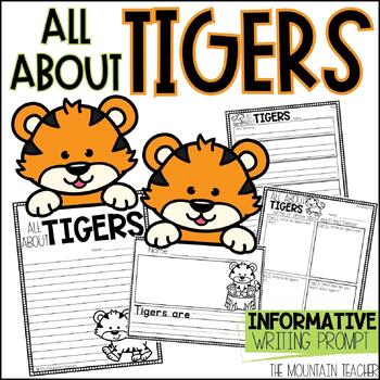Preview of All About Tigers Writing Prompt and Tiger Craft with Zoo Writing Prompt